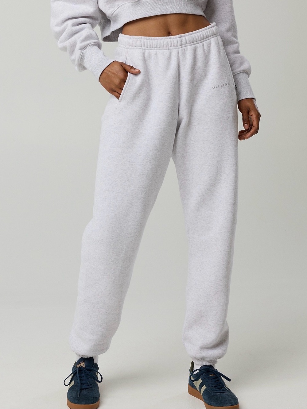 Aerie cloud fleece grey jogger sweatpants